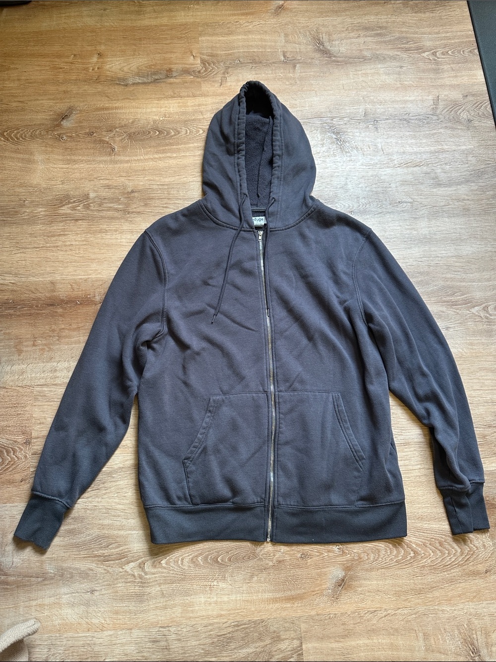 refuge Women's Dark Gray Full-Zip Hoodie Sweater